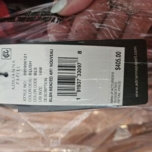 Adrianna Papell Blush Beaded Gown